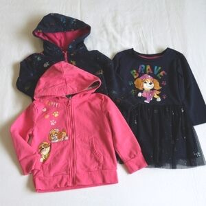nickelodeon paw patrol bundle zip-up hoodies & tulle dress 2T toddler girls